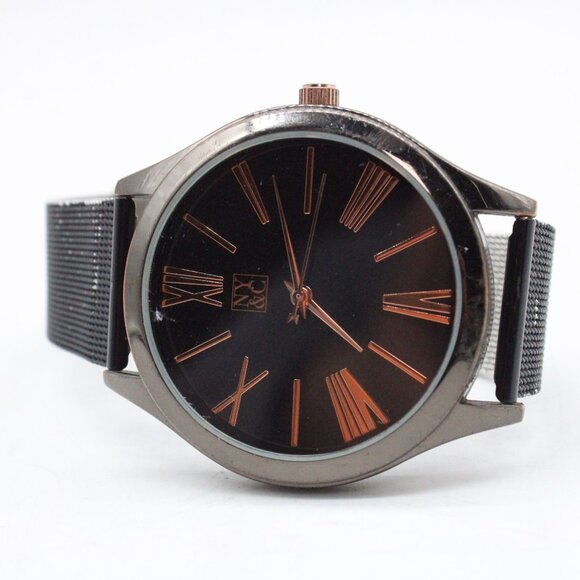 NY&C Watch Womens Black Tone Stainless Steel Classic Roman Numbers Quartz Y2k - Picture 5 of 8